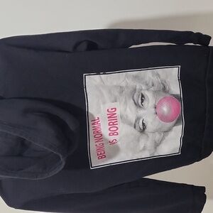 Black Hoodie, Zip Up, Bubblegum, xl Marilyn Monroe